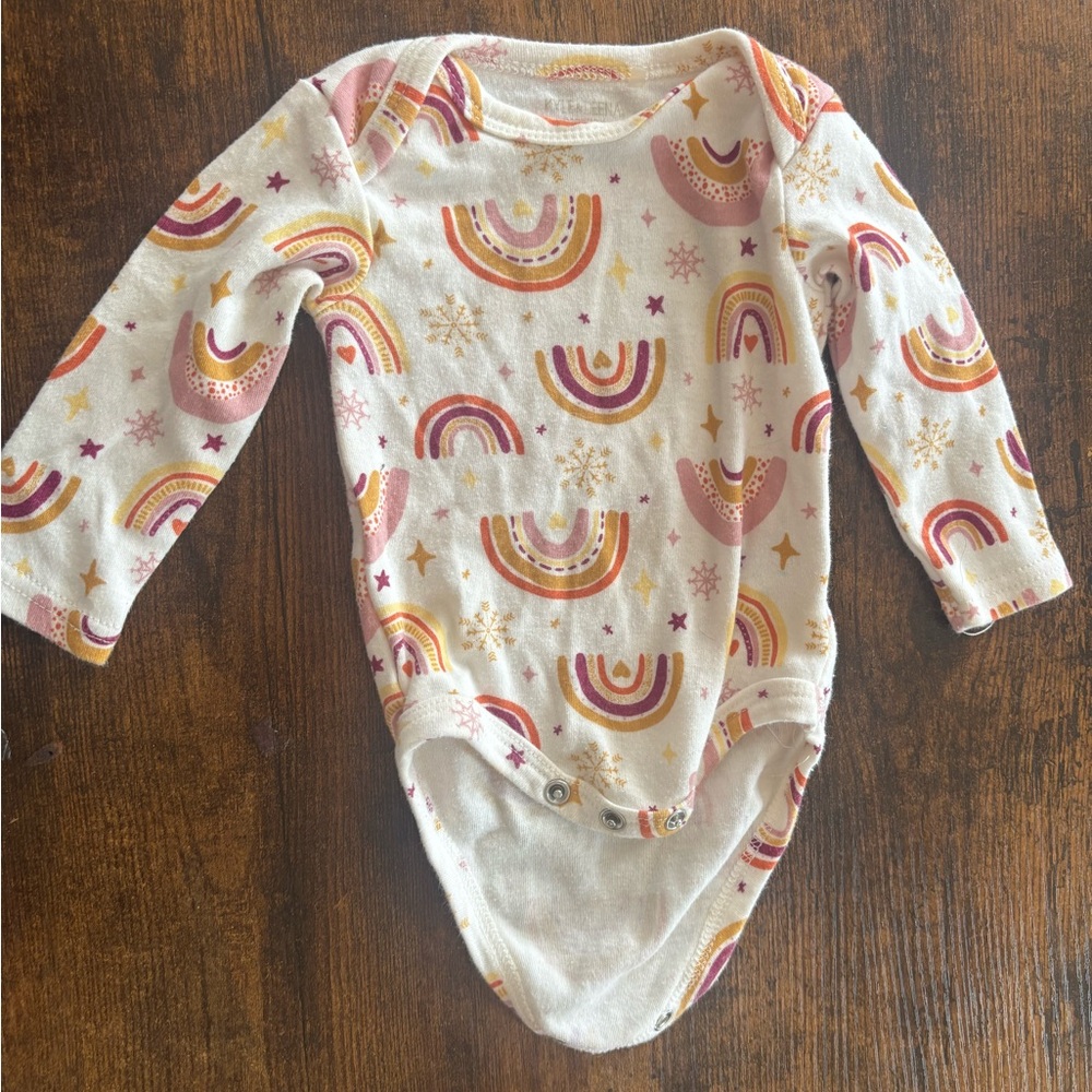 Charming Rainbow and Star Print Bodysuit
